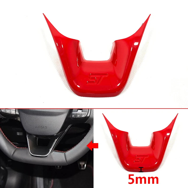 Для Ford Fiesta MK8 аксессуары ABS красный ST Логотип рулевое колесо отделка кнопка управления рамка Крышка Стайлинг 2 шт