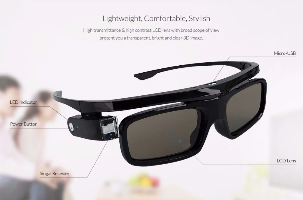 JmGO 3D очки для кинотеатра DLP для EPSON LG Optoma sony samsung Panasonic для 3D готового проектора и телевизора