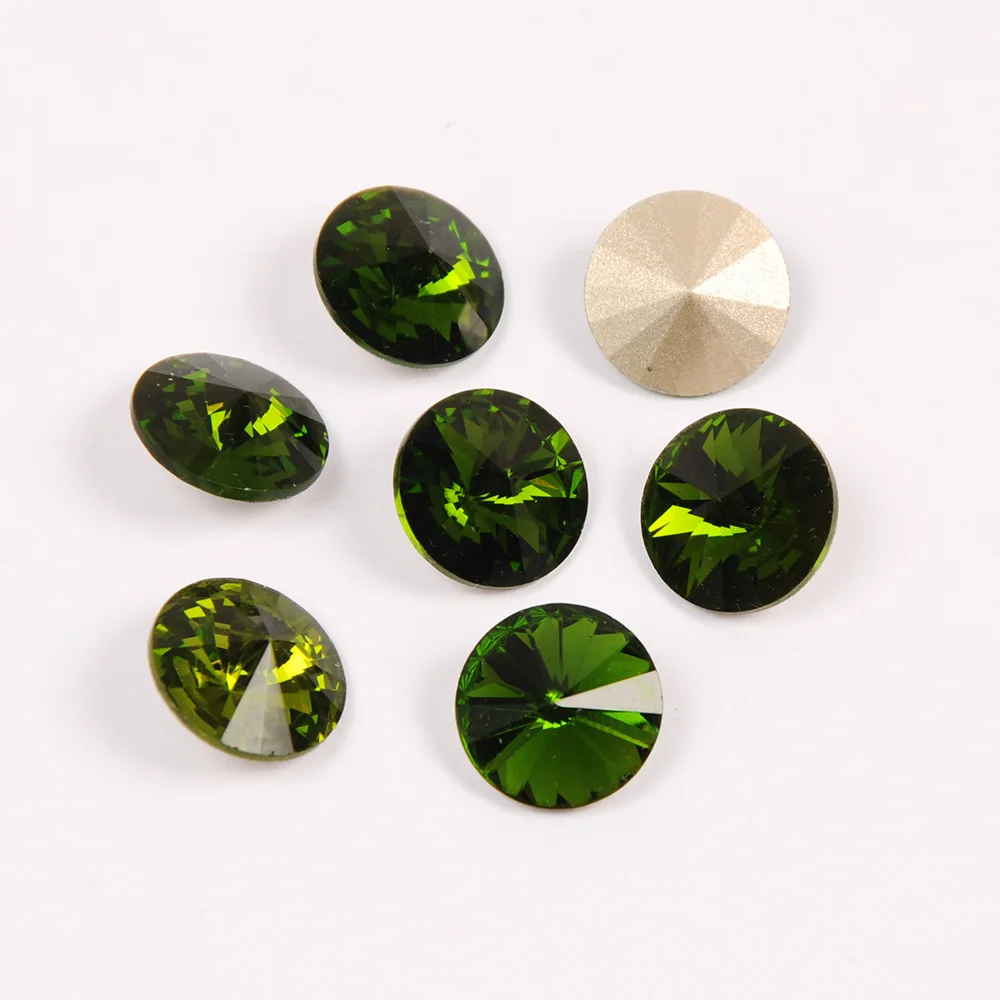 Yanruo 1122 все размеры Olivine Rivoli заостренные назад Швейные Стразы страз камни и