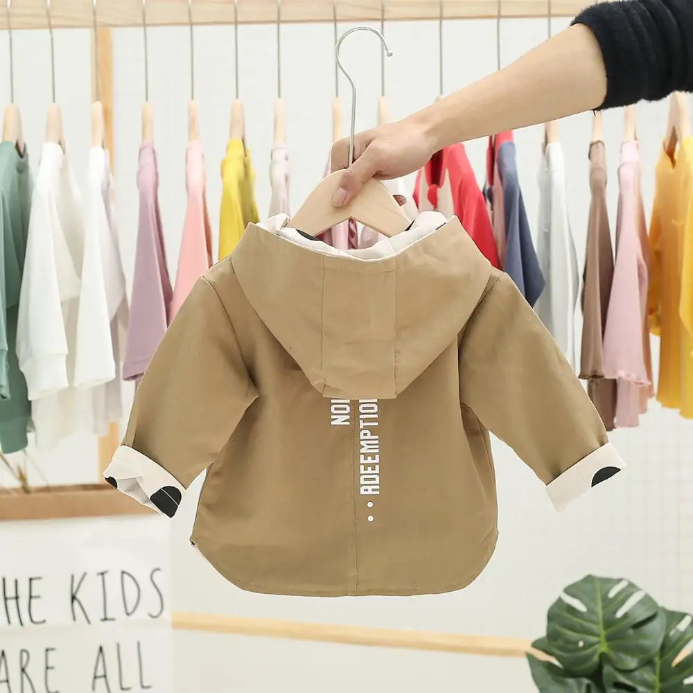 Boys and girls coat autumn 2018 new children's hooded shirt baby wave point two sides wearing windbreaker Children's clothes | Детская