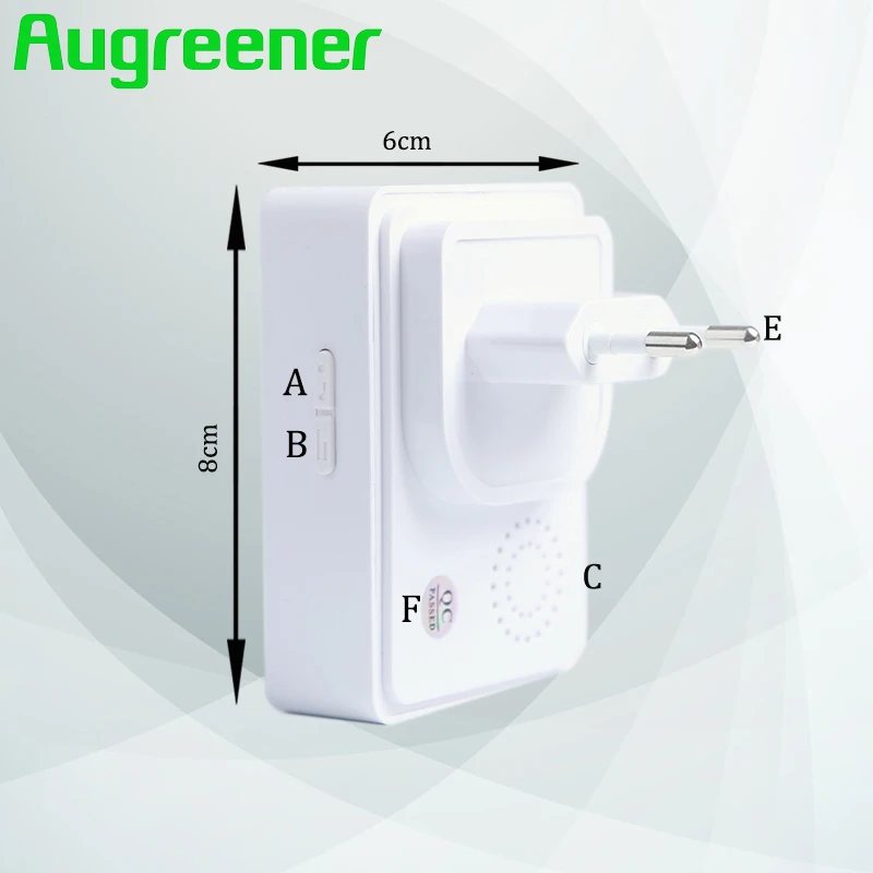 Augreener беспроводной дверной звонок 2 кнопки 1 приемник smart 100 м Long Range Бесплатная
