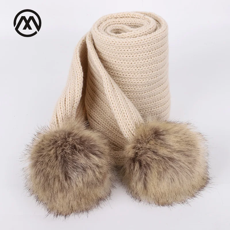 Осенне-зимний вязаный детский однотонный шарф теплые и удобные плотные шарфы с