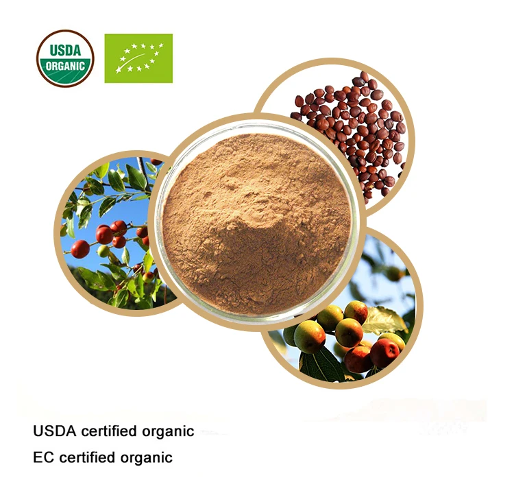 USDA и EC Сертифицированные органические семена ююбе extert10: 1 позвоночника Дата экстракт семян, Jujuboside A B, дикий Ziziphi экстракт семян