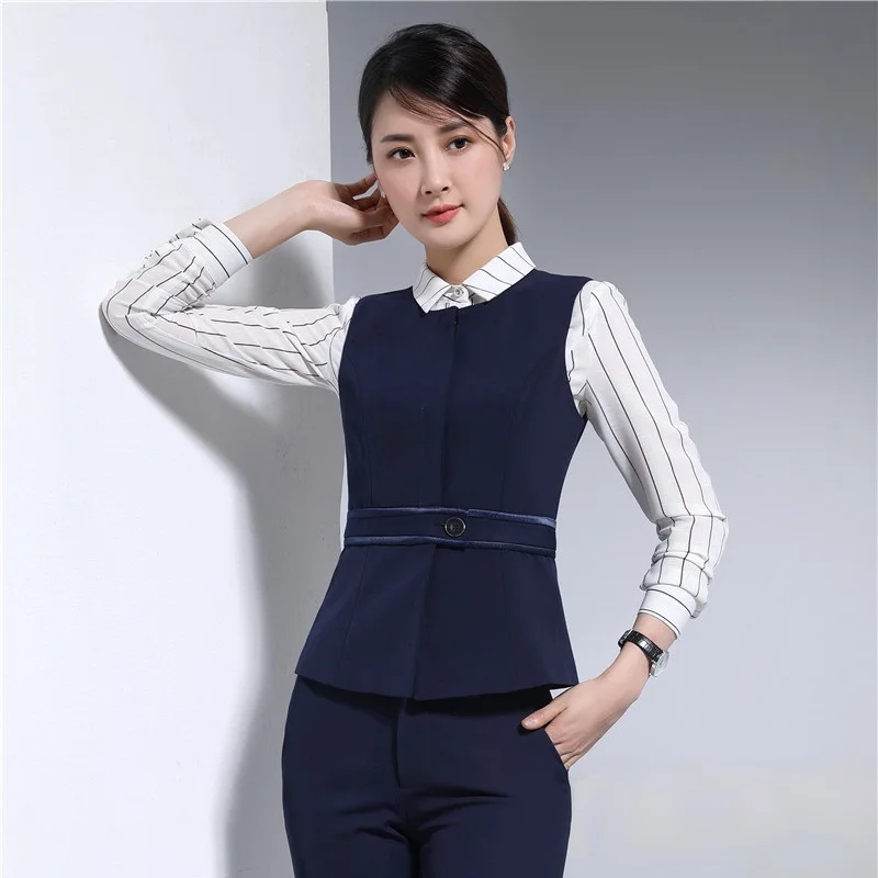 Деловые женские брюки с жилетом и штанами большие размеры Осень зима|pant suits|women's