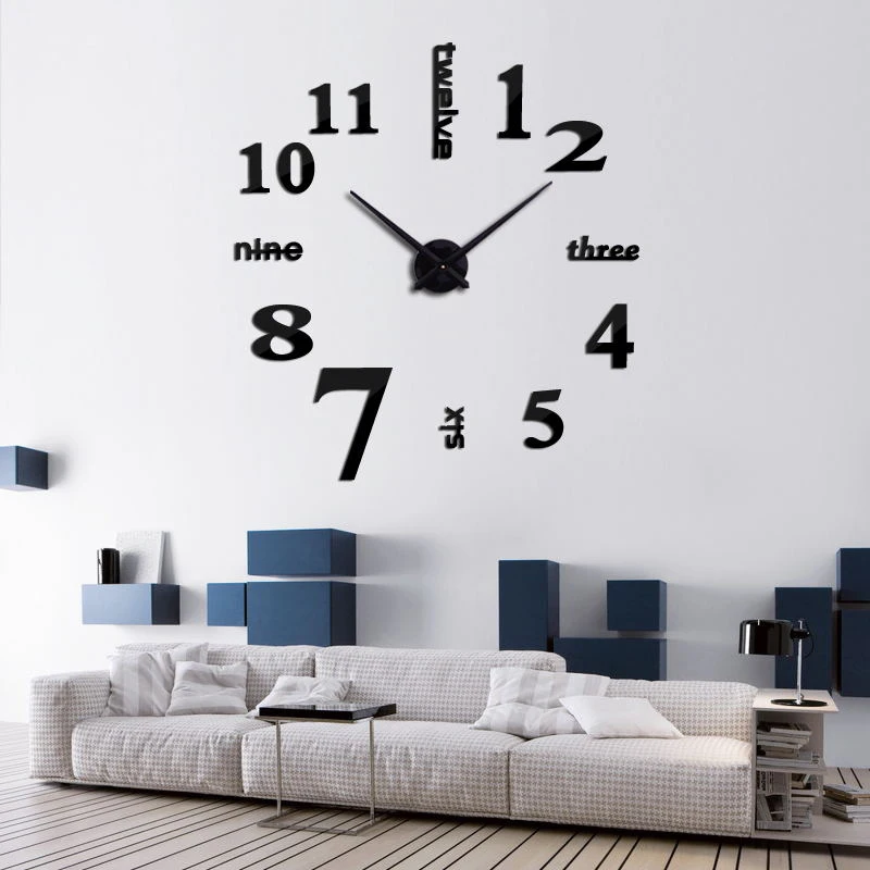 2017 Новое Прибытие 3D Home Decor Кварц DIY Настенные Часы Horloge Смотреть Гостиная