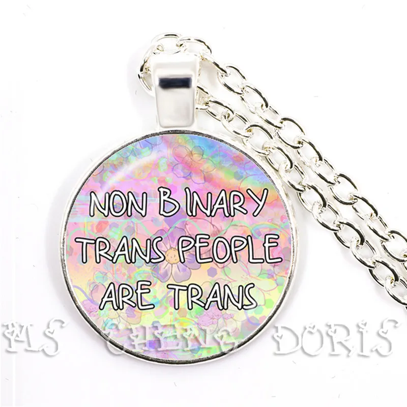ЛГБТ гордость Радуга трансгендер круглый кулон ожерелье Металлические ожерелья