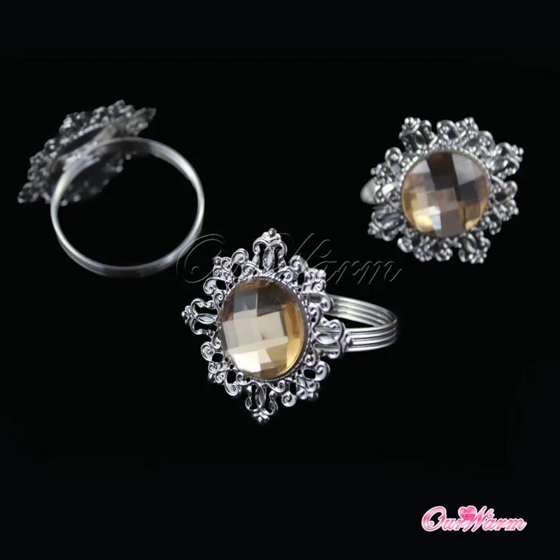 100 шт./лот White Diamond Кольца для салфеток Салфетка держатель для Свадебные украшения для вечеринок и торжеств Украшение стола Кухня столовая Бар