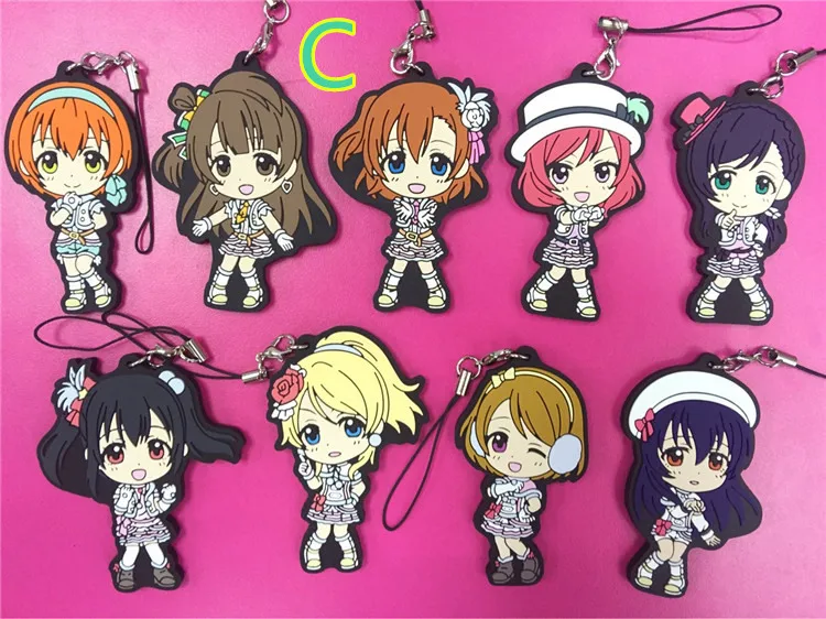 8 шт./компл. LoveLive! Кулоны аниме Love Live Honoka Kotori Umi Eli Nozomi Maki Rin Hanayo Nico figure cos phone strap 4