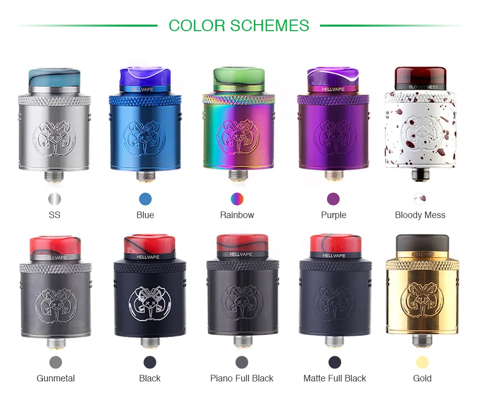 Горячая Распродажа Hellvape Drop Dead RDA 24 мм Диаметр с 14 боковыми отверстиями для воздушного потока& BF Squonk Pin VS Dead Rabbit SQ RDA электронная сигарета
