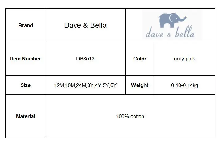 DB8513 нижнее белье в стиле бренда dave bella осень для маленьких девочек Футболка с принтом для детей милые детские топы высокого качественные блузки