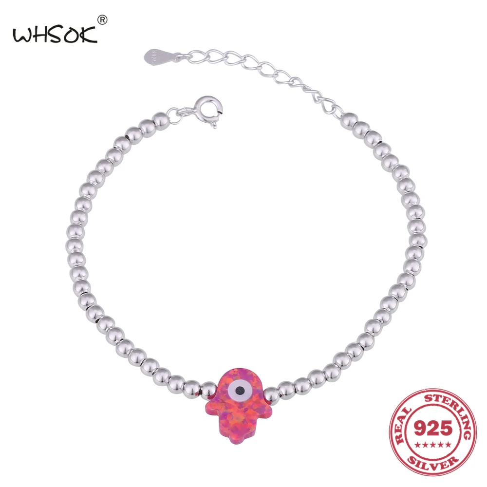 Бесплатная доставка Модные украшения 925 стерлингов браслет из бисера Красный