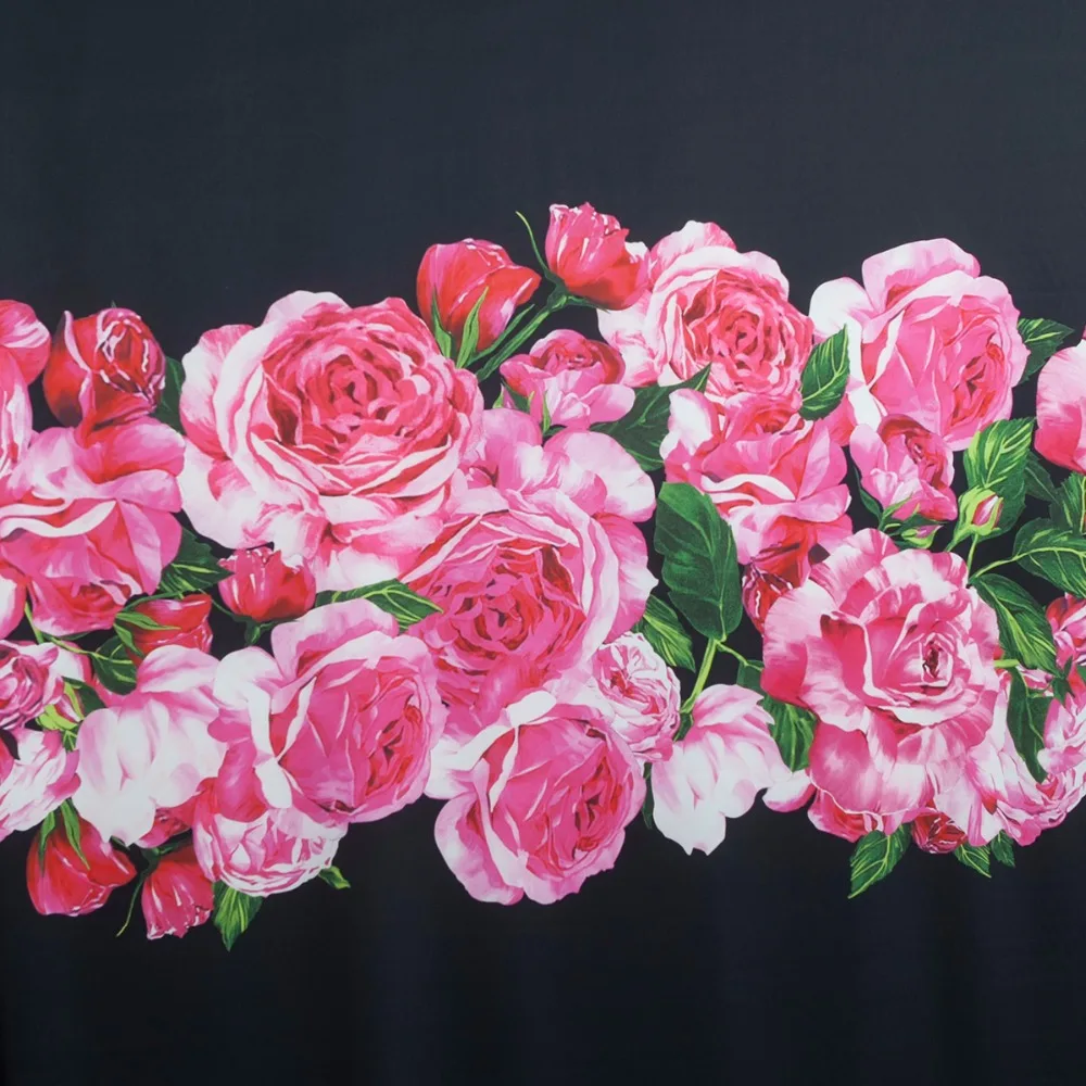 Модная шифоновая ткань с принтом от кутюр атлас из искусственного шелка розовая