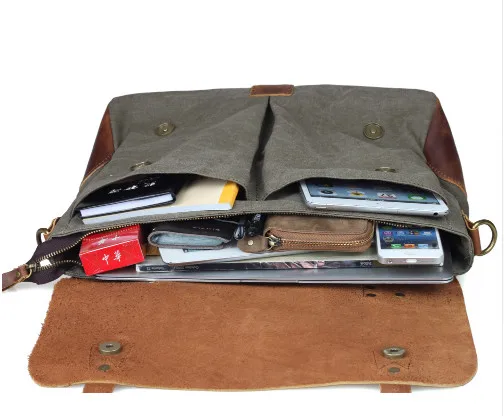 Винтажный повседневный мужской портативный портфель Холщовая Сумка почтальона