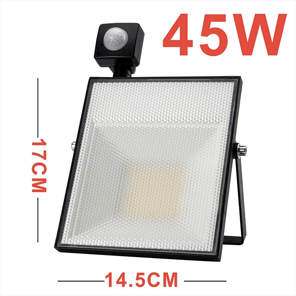 45W Motion Sensor Светодиодный светильник с датчиком движения 15 Вт 30 Вт 45 Вт 60 Вт холодный белый прожектор с ИК-датчиком индукционный отражатель светодиодный светильник напольный точечный светильник - Испускаемый цвет: 45W Motion Sensor