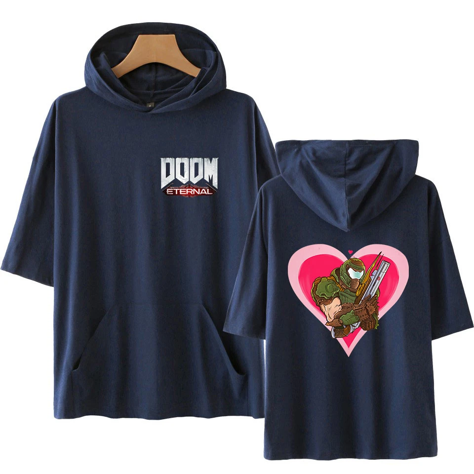 LUCKYFIRDAYF Doom Eternal толстовки с коротким рукавом летняя футболка оверсайз одежда мода