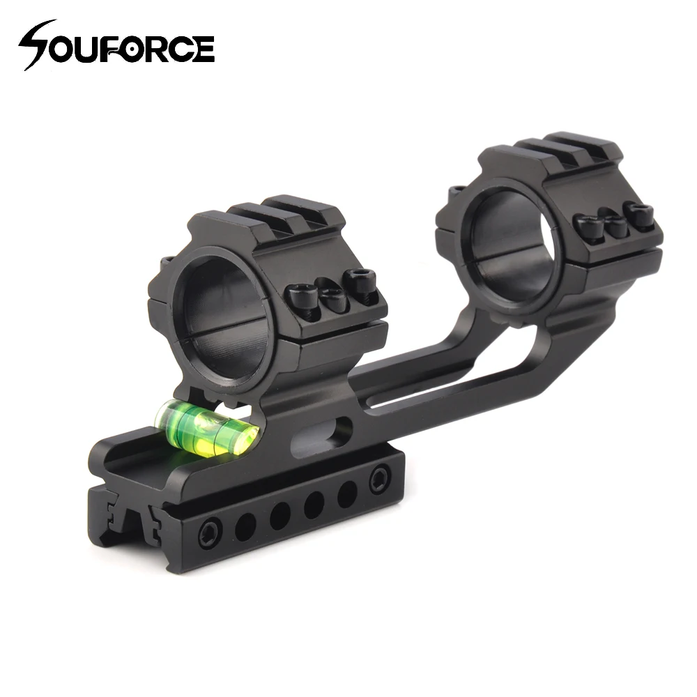 

2 Slots Diameter 25.4/30mm Scope Mount Dute with Spirit Bubble Level Fit 20mm Weaver Rail Mount for Rifle Hunting