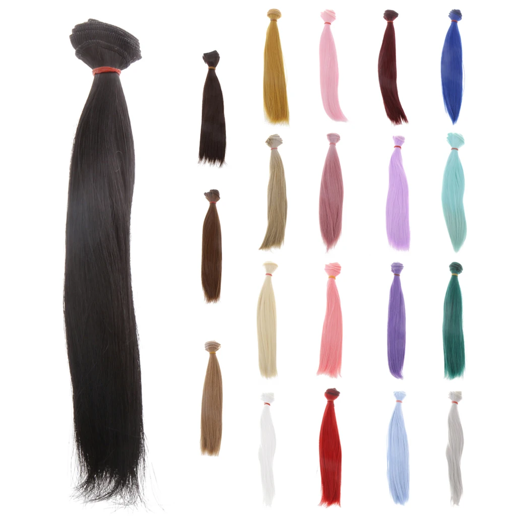 Оптовая продажа 25x100 см DIY прямой парик для 1/3 1/4 1/6 BJD SD куклы красочные