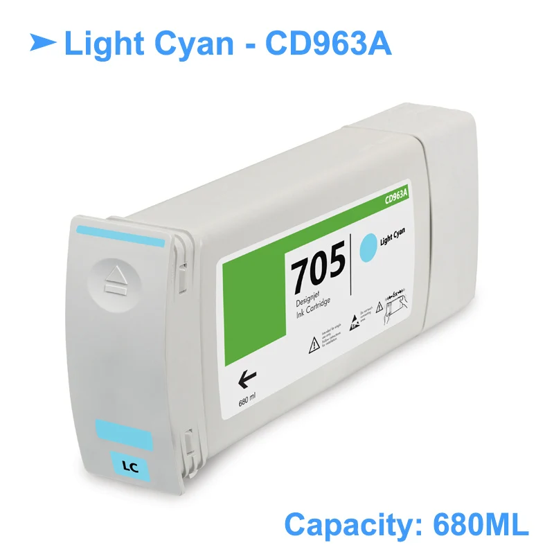 

[Third Party Brand] For HP 705 Replacement Ink Cartridge For HP DesignJet 5100 Printer CD959A CD960A CD961A CD962A 680ML/PC