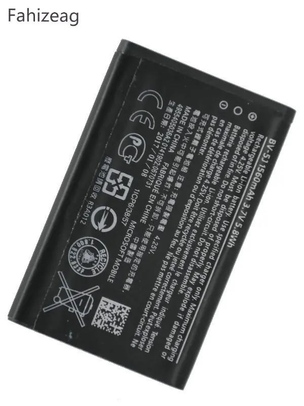 Fahizeag 2x1560 mAh BV 5J/BV 5J/BV5J Замена батареи для Microsoft Nokia Lumia 435 Lumia435 532 RM1069 1071|Аккумуляторы