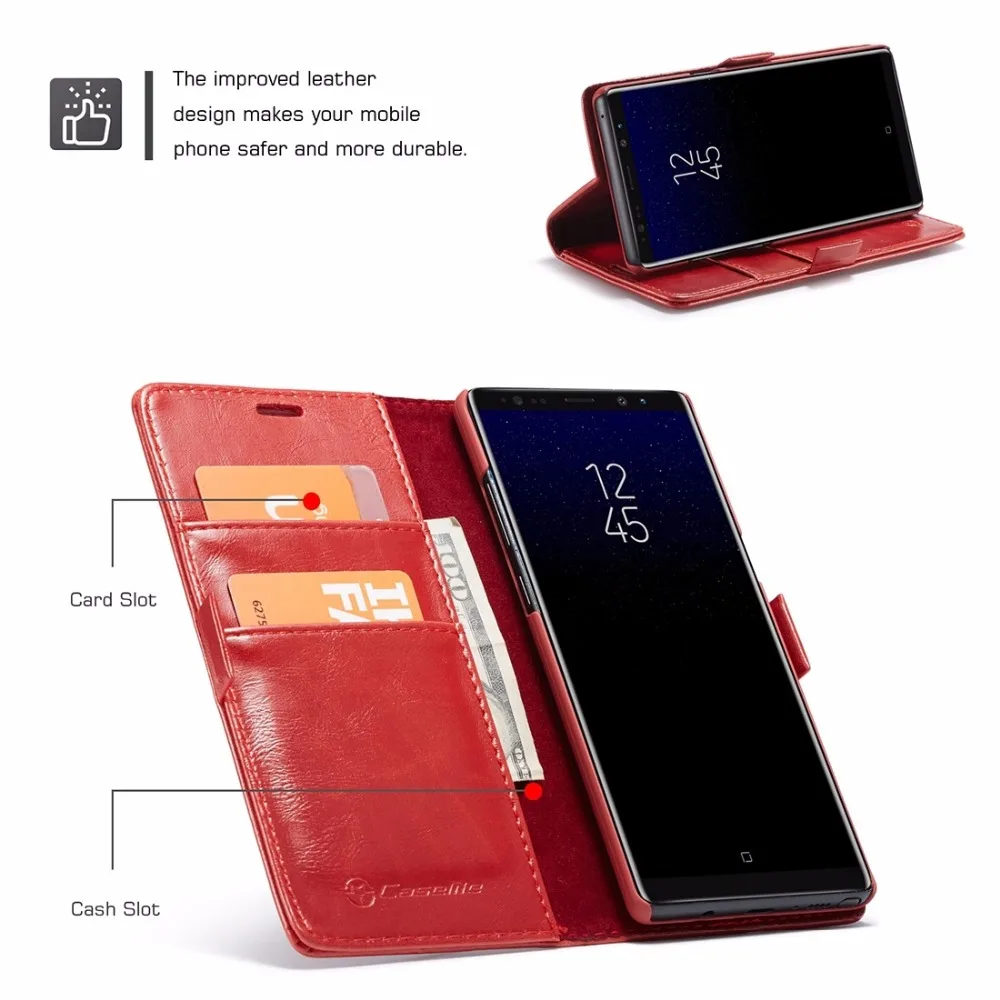 Кожаный чехол-книжка с отделениями для карт и бумажником Galaxy Note 8 | Мобильные