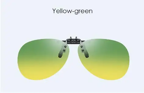 Green Yellow Мужские и wo мужские поляризованные солнцезащитные очки, с откидной миопическая линза, ночное видение, день и солнцезащитные очки для ночного вождения - Цвет линз: Green Yellow