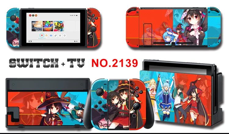 Для nintendo Switch Pain sticker консоль Dock Joy Con полное покрытие цветной бумажной кожи Закаленное стекло протектор экрана от 2000-2305