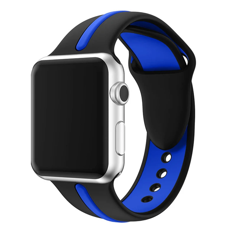 Ремешок силиконовый для Apple Watch Band 38 мм 42 спортивный браслет iWatch 4 44 40 watch 3 2