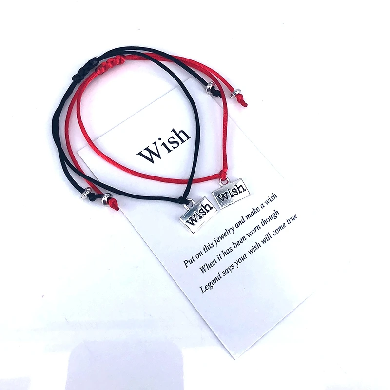 Браслет на лодыжку с надписью Luck Thread регулируемый браслет для женщин мужчин и