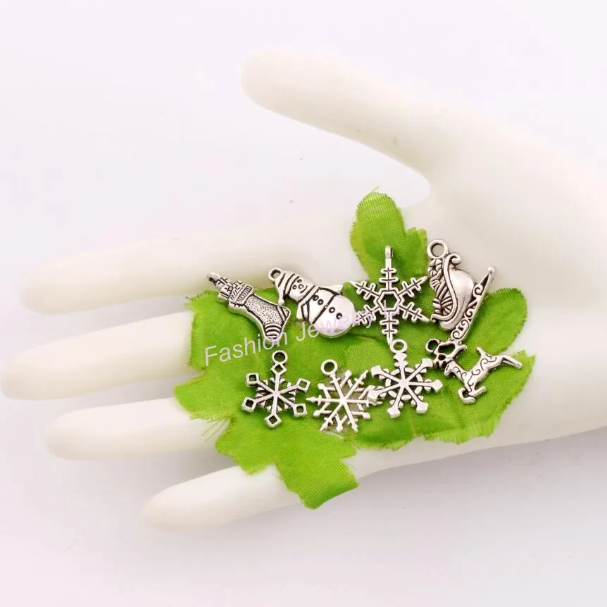 Рождественская елка Санта сани Лось Снежинка разделитель очаровательные бусины