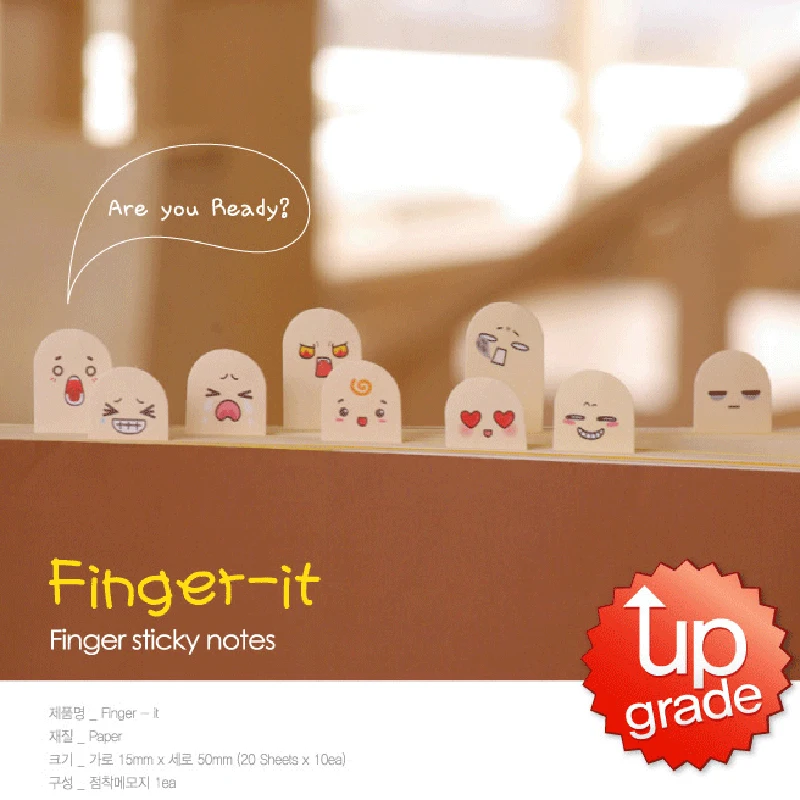 Креативные Симпатичные клейкие заметки супер Q блокнот для записей на палец