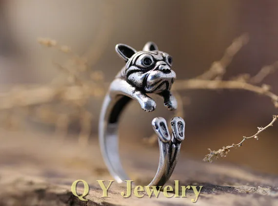 Fei Ye Paws винтажное античное французское кольцо с дизайном бульдог Anel Симпатичный