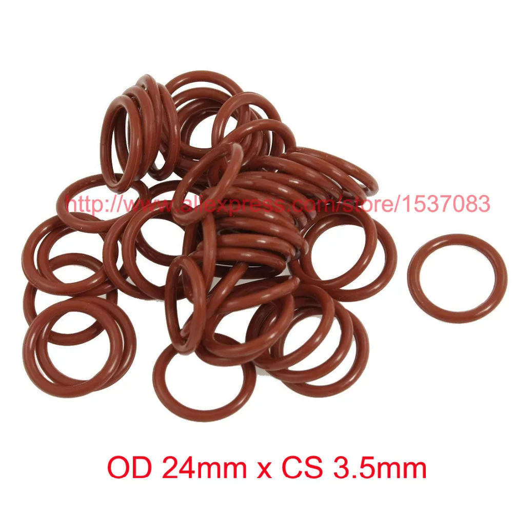 

OD 24mm x CS 3.5mm red colored silicone rubber seal o ring gasket