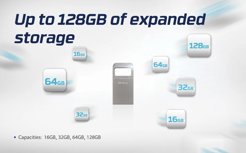 KINGSTON mini usb flash 128 ГБ стильный металлический флеш-накопитель USB 3,1 Gen 1(USB 3,0) 16 ГБ 32 ГБ usb флешка серебристый ультра-маленький