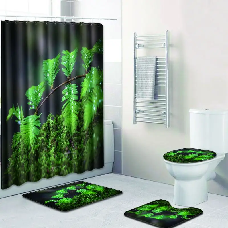 Free Shipping Rose and Tree Casa De Banho Banyo Bathroom Carpet Toilet Bath Mat Set Non Slip Tapis Salle De Bain Alfombra Bano