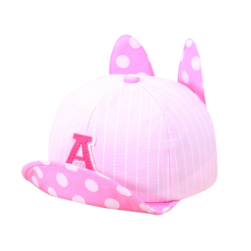 Rabbit Dot Baby Caps With Ears Cute Letter Baseball Boys Girls Sun Striped Fashion Toddler Hat Clothing | Детская одежда и обувь