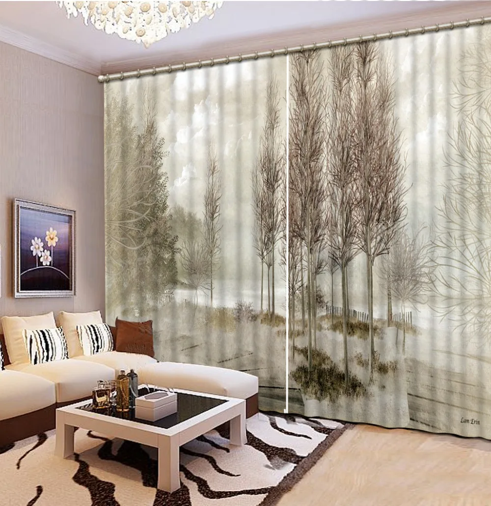 Шторы &quotБабочки&quot настроить 3d шторы Ретро пейзаж плотные для гостиная кухни