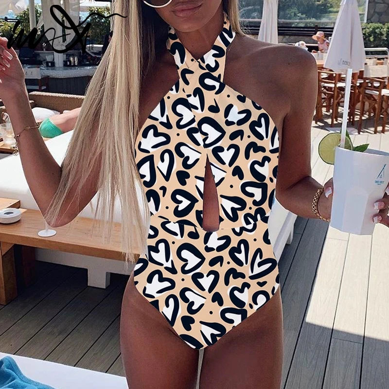 In X купальник с американской проймой сплошной сексуальный принт бикини 2019 mujer для