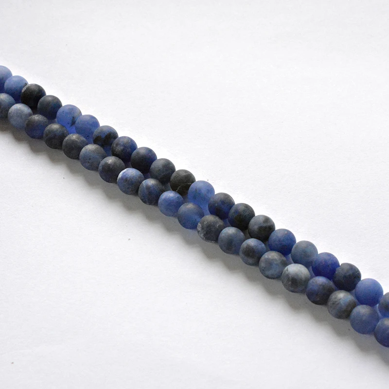 Natural Stone Matte Blue-vein Sodalite Beads 4-12mm Loose for Jewelry Making Charm Accessories DIY Fashion Free Shipping | Украшения и