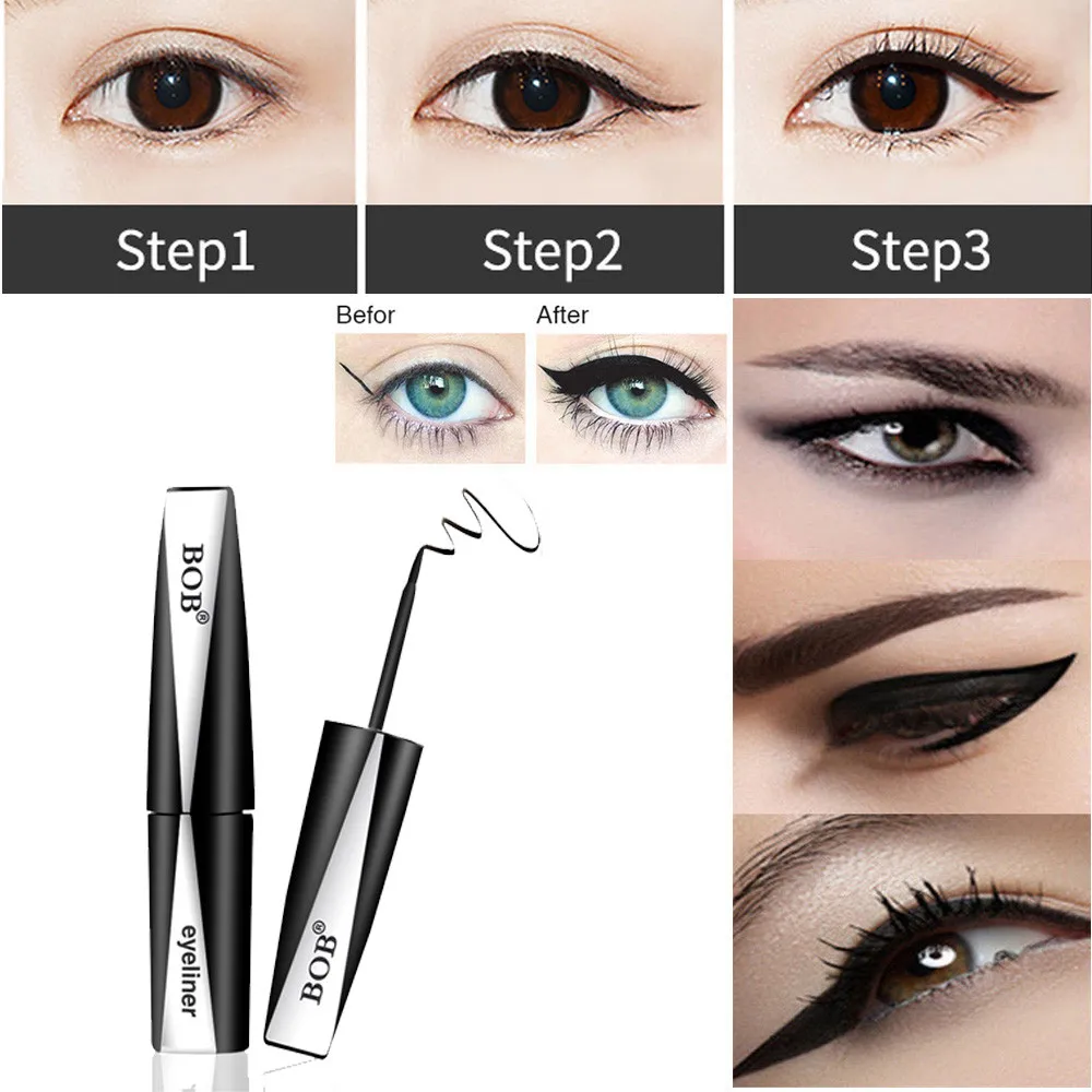 Прямая поставка брендовый EyelinerGel Черная Подводка для глаз штамп шелковая