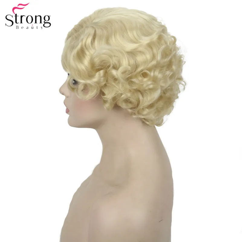 

Short Finger Wave Blonde Full Synthetic Wig Vintage wigs COLOUR CHOICES