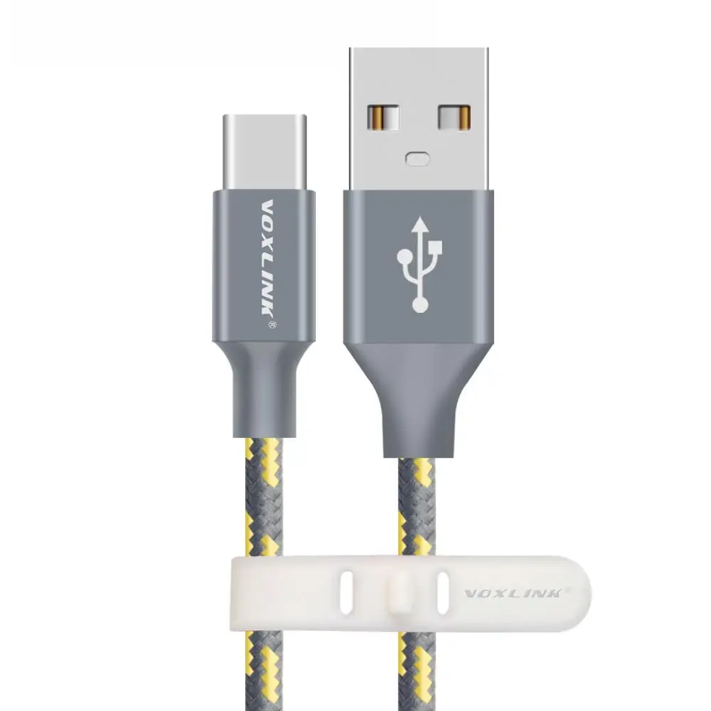 Grey VOXLINK usb type-C кабель 1 м для быстрой зарядки и синхронизации данных usb type-C кабель для xiaomi mi5 One Plus 2 ZUK Z1 huawei samsung USB C кабель - Цвет: Grey