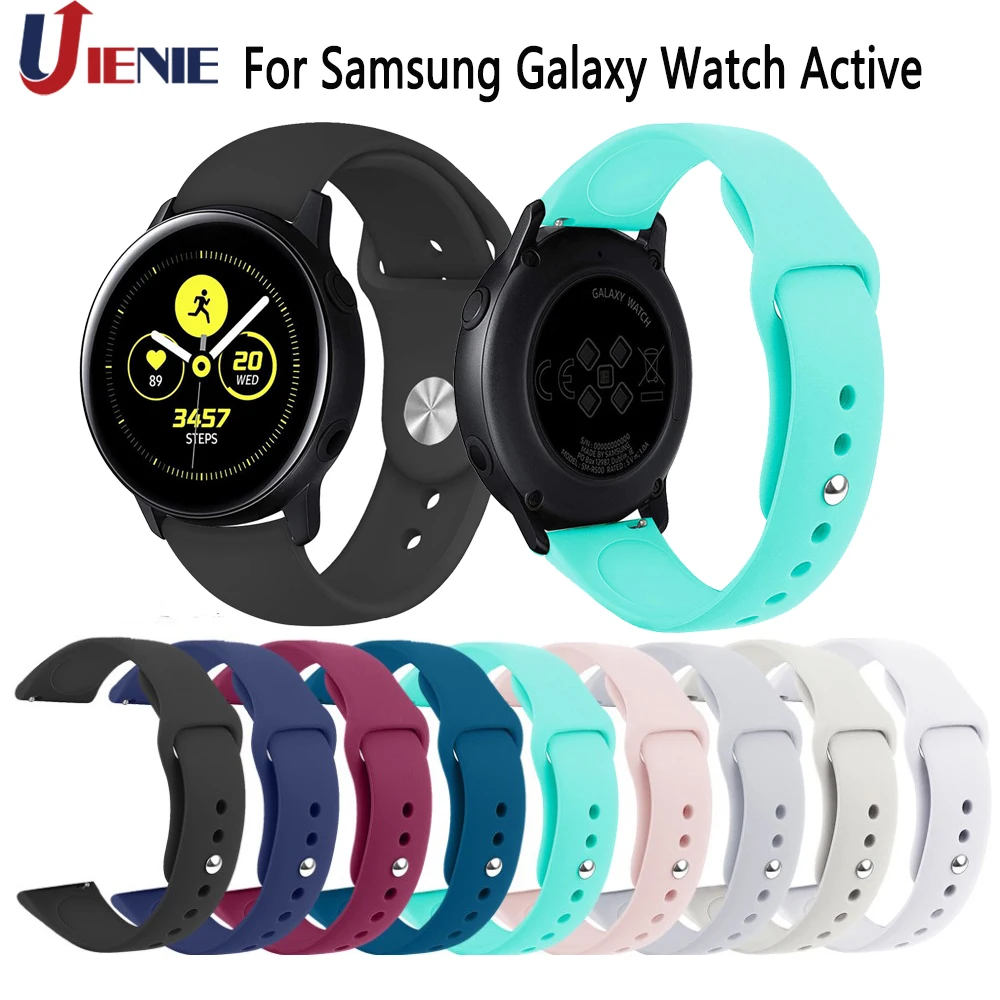 20 мм силиконовый ремешок для часов Samsung Galaxy Watch Active 2 Band 42 ремешки S2 Gear спортивные быстросъемные смарт