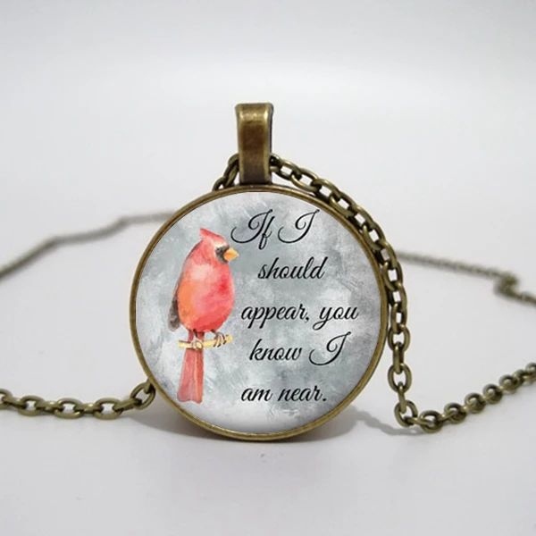 Cardinal ювелирные изделия попугай ожерелье фиолетово красный птица Круглый купол