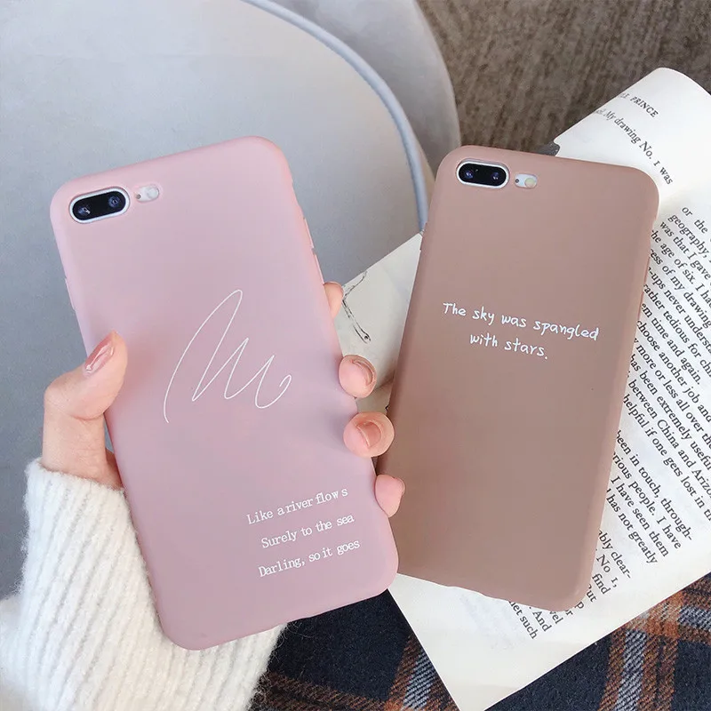 Simple letters розовая задняя крышка чехол для телефона iPhone 8 7 6 6s плюс силиконовый