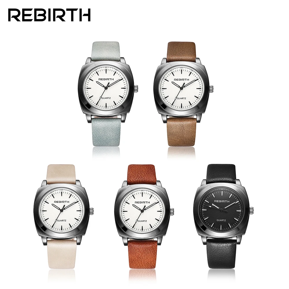 Дизайн квадратные женские часы REBIRTH популярный бренд модные повседневные женские часы кварцевые часы серые наручные часы reloj mujer