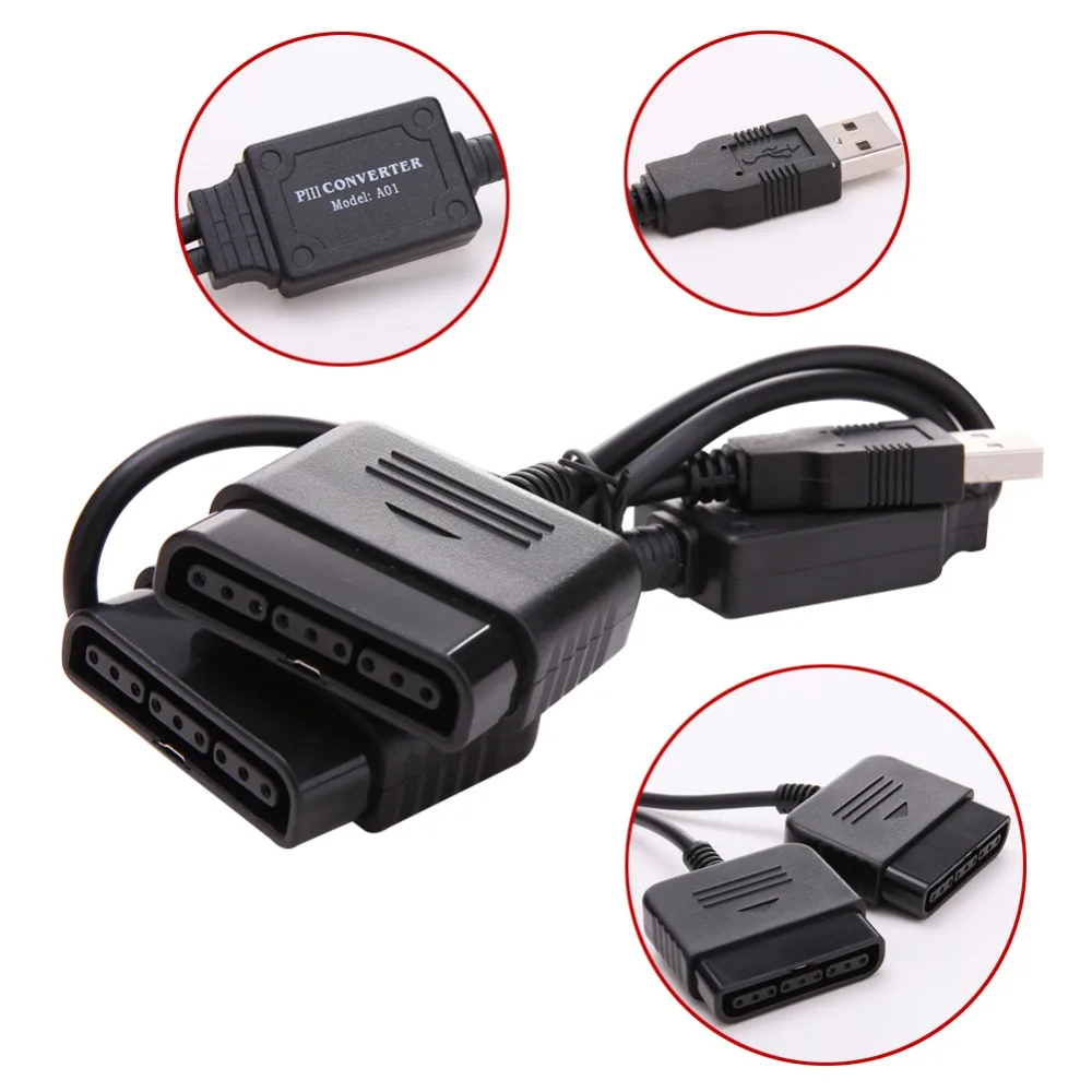 2 в 1 двойной USB порт контроллер адаптер конвертер для Sony PS1 PS2 к ПК 0 проводные аксессуары игрового