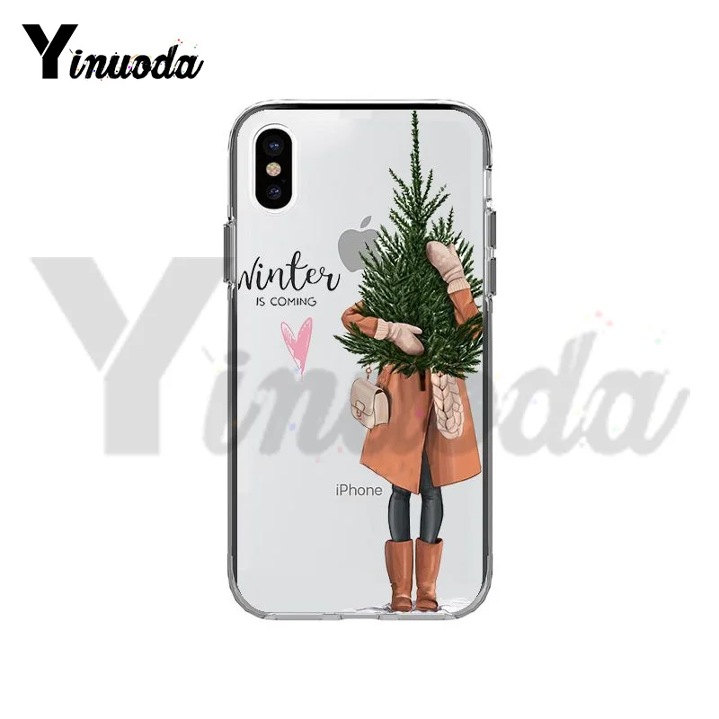 A6 Yinuoda, черный, коричневый цвет, волосы для мамы, девочки, королева, чехол для телефона, чехол для телефона, для iPhone 8, 7, 6, 6S Plus, X, XS, MAX, 5, 5S, SE, XR, 10, чехол, крышка - Цвет: A6