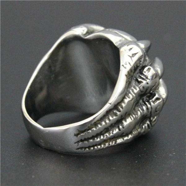 Fashion Ring Cool Design Biker Dragon Claws Black Stone 316L Stainless Steel Wholesale Price | Украшения и аксессуары
