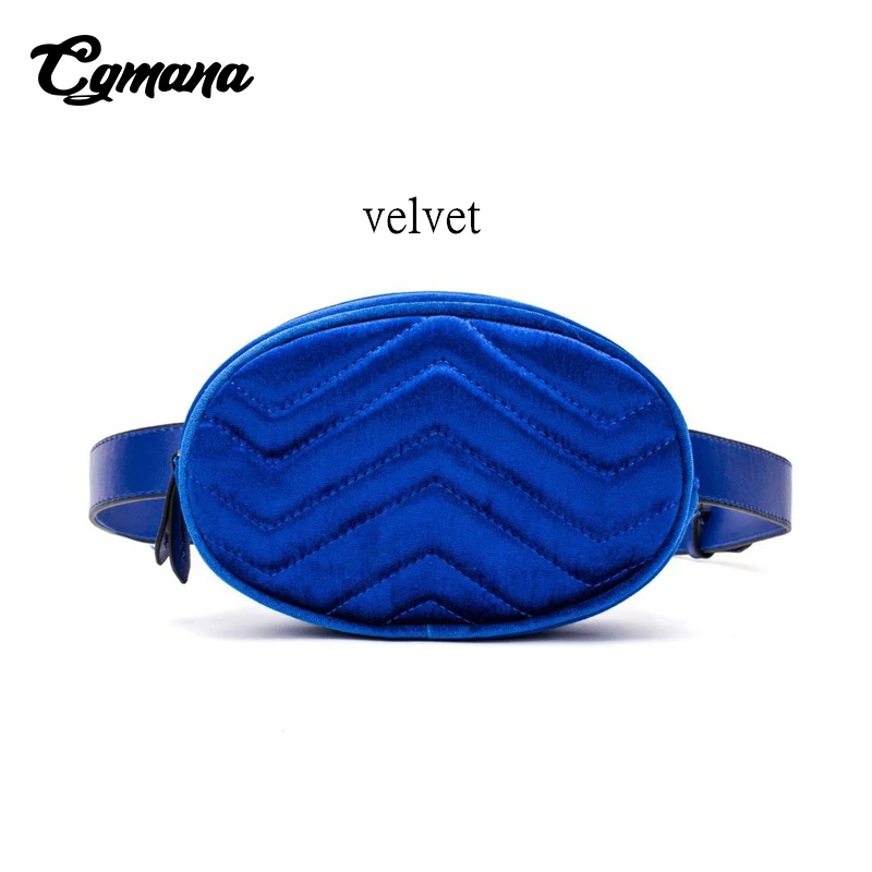 Velvet Dark Blue CGmana кожаная бархатная поясная сумка Женская Роскошная брендовая мини поясная сумочка дамская модная поясная сумка для женщин Сумка пояс многоцветный - Цвет: Velvet Dark Blue