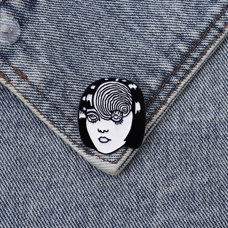 

Cool Girl Enamel Pins Junji Ito Tomie And Pulp Fiction Mia Anime Japan Quentin Tarantino Classic Movie Brooches Pins For Friends